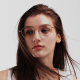 Knouun Square titanium glasses CODE. 102. A Yellow Glod