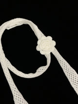 Rose pin + knit scarf