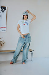 26SS★ Dolphin Pop Crop Short Sleeve Tee