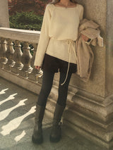 [Guest Look] ラテボートネックルーズロングニット (4c)
