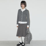 Belted Washing Leather Bag (Gray) F25QE990