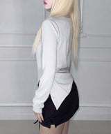 Faint Slit Snap Top (3colors)