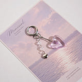 Clear Heart Resin Keychain Bag Charm