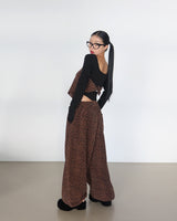 fleece leopard leopard jogger pants