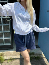 Summer slub hood zip up(2color)