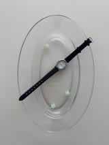 Oval leather watch