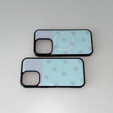 [MADE] [+MagSafe] DOT PATCH PHONE CASE MINT (glass black bumper)