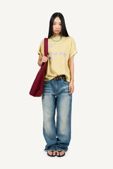 ディスターブ ストライプ プリント Tシャツ