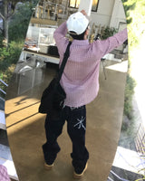 ハンドルオーバーエンブロイダードデニムパンツ