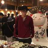 リブソフトヘンリーネックTシャツ
