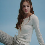 Lace Up Long T-shirt (White)