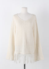 FRINGE V LONG KNIT