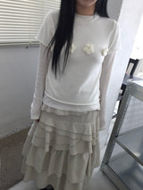 flower corsage half knit