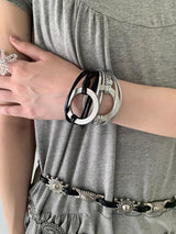 O ring leather bangle(2color)