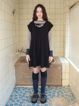 レースレイヤーオーバーニーソックス / navy