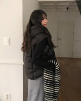 Miley String Hooded Vest Padded
