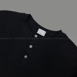WE ボタンポイントヘンリーネックウォーマーワッフルティー (4 colors)