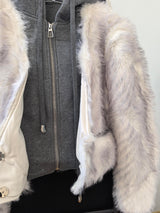 White Foxy Unique Cropped Fur Jacket
