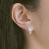 Frame Cube Pearl Open Ring