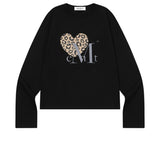 SIERRA LEOPARD HEART LONG SLEEVE T (2COLOR)