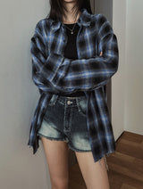 Watery washing vintage denim shorts