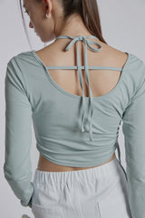 HALTER NECK SHIRRING TOP(MINT)