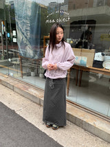 Neiro Cotton Dot Maxi Long Skirt