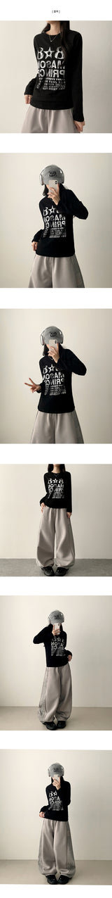 グロン ヴィンテージ レタリング ロングスリーブ Tシャツ