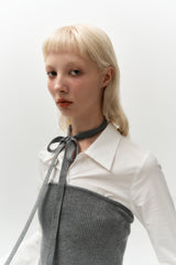 scarf top knit (grey)