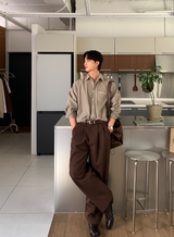 Glass Pigment Basic Cotton Shirt