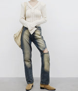 [NONCODE] Ponyan Washing Damage Pants