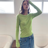 シアーテンセルTシャツ ライトグリーン