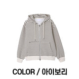 Oversized Striped Hooded Sweatshirt 2COLOR
