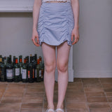 Shirring Skirt - SKY BLUE