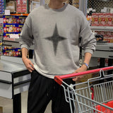 LMN Munt Oversized-Fit Star-Printed Sweatshirt (2 colors) - Fluff Ver