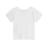 Lace studded top (White)