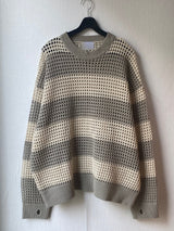 メッシュストライプニット3C