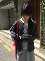 [unisex] ヒダニツーベイストリングウインドブレーカージャンパー
