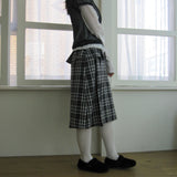 Double Layered Check Skirt