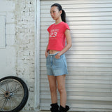 Number Stretch Tee red