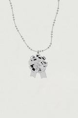 [925SILVER] ROSETTE RIBBON NECKLACE