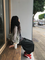 ラウンドリネンカーディガン