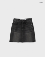 [B-DENIM] CUTTING MINI SKIRT 030