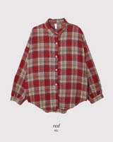 #GD カジュアルルーズフィットチェックシャツ (3color)