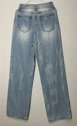 (UNISEX) RIVER DAMAGE UNIQUE WIDE LIGHT BLUE UNISEX PANTS