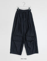 [unisex] Orihi Non-Fade Banding Wide Denim Pants