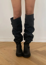SHIRRING BELT LOOSE BOOTS (2color)