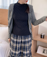 ドットウェーブタートルネックTシャツ