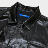 glossy strap shirt_black