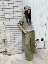 Luzi Round Wide Casual Long-Sleeve T-Shirt